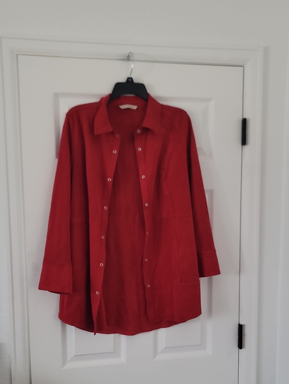 Soft Surroundings Red Snap-Front Trench Coat